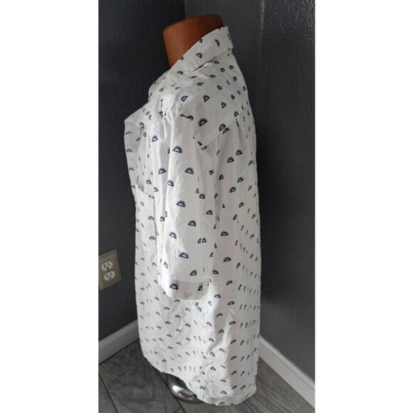 Men's Goodfellow Button Up Shirt Size XL Slim Sun White Short Sleeve 100% Cotton - Picture 9 of 12